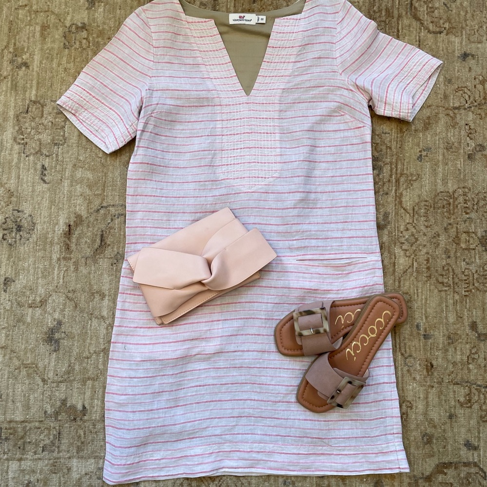 Vineyard Vines 100% Linen Tunic Dress Size 00 - Picture 9 of 10